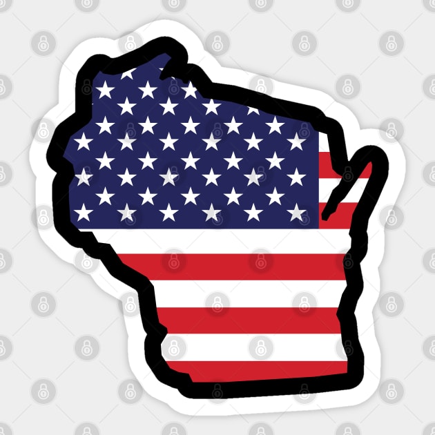 Wisconsin State Shaped Flag Background Sticker by anonopinion